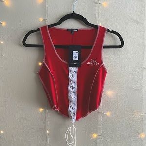 Red Attitude Crop Top
